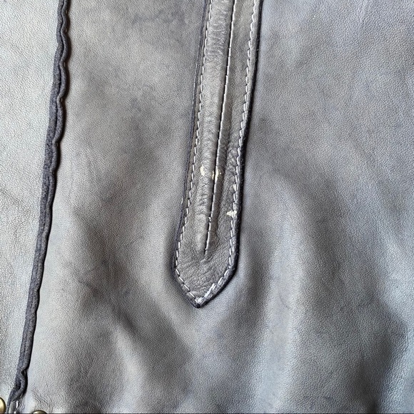 Blur Made in Italy Gray Studded Leather Jacket - Picture 16 of 16